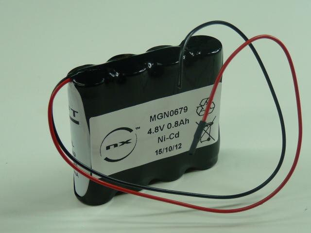Batterie NiCd 4x AA VST 4S1P ST1 - 4.8V 800mAh avec fils - Marque NX_0