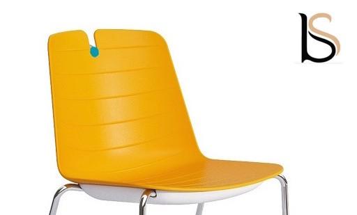 Chaise Mindy avec pied pyramidal - Mobel Linea. - Jaune_1