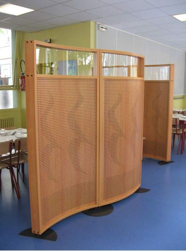 Cloison de bureau phonique - Cloisonnette panneau courbe_0