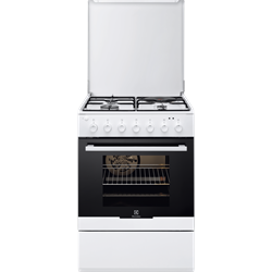 Cuisinière à gaz EKM60300OW - espace de rangement malin, porte plein verre facile d'entretien, cuisson homogène_0