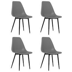 Décoshop26 - Set de 4 chaises de salle à manger en polypropylène et métal noir DEC025630 - noir 3000255356447_0
