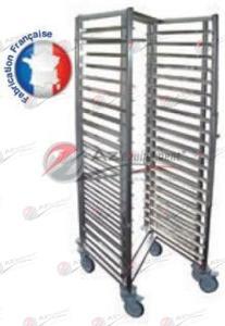 Échelle encastrable en Z - Structure inox 25x25 mm - Modèle ECHZ001 - Roulettes pivotantes Ø125 mm_0