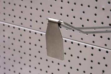 Étiquette tête de broche en inox - pour crochets sur panneaux perforés 4,8 mm - 27 x 30 mm_0