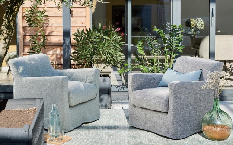 Fauteuil Bandol 75 cm - Home Spirit - Déhoussable en lin froissé pour un style campagne chic_1