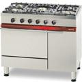 Fourneau gaz CG 1051 GA - 5 feux vifs - Four gaz Gastronorme 1/1 - Habillage inox_0