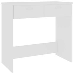 Helloshop26 - Bureau table poste de travail meuble d'ordinateur informatique étude 80 x 40 x 75 cm bois d'ingénierie blanc 02_0023525 - 3000214366210_0