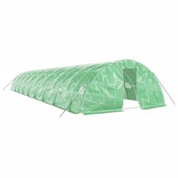 Helloshop26 - Serre tente abri plante fleur légumes avec cadre en acier 90 m² 18 x 5 x 2,3 m vert 02_0044642 - 3000220280210_0