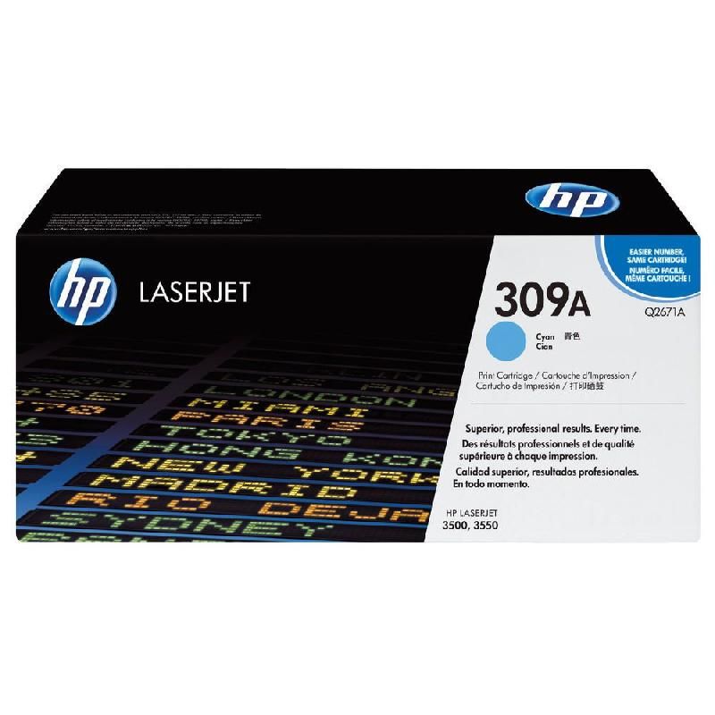 HEWLETT PACKARD TONER ORIGINAL 309A (Q2671A) - COULEUR: CYAN