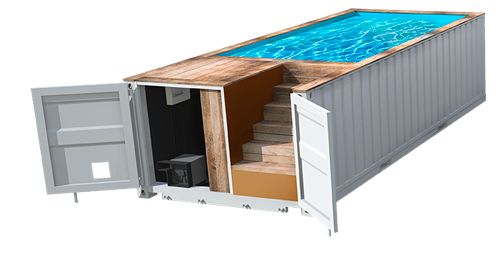 Kit 6m - piscine container - pool container - surface 13,35 m2_0