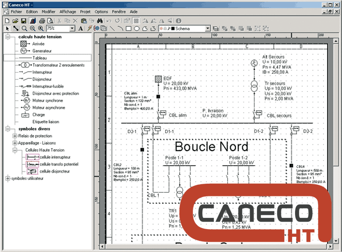 Caneco ht : logiciel de conception automatisee d'installations électriques ht_0