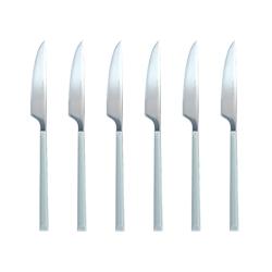 Novastyl - Lot 6 Couteaux De Table Colorama 23.5cm En Acier Inoxydable Gris - 3256391036181_0