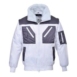 Portwest - Blouson pilote bicolore Blanc Taille 5XL - XXXXXL blanc 5036108204137_0