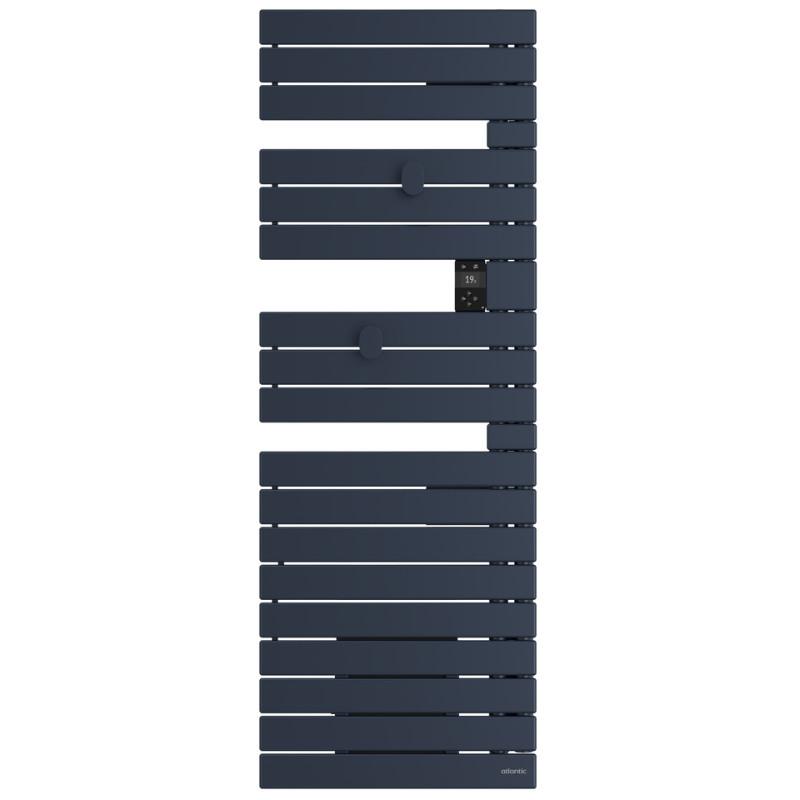 Sèche-serviettes connecté Nefertiti mât à gauche 750W bleu profond - Atlantic - 850042_0
