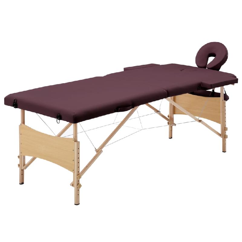 TABLE DE MASSAGE PLIABLE 2 ZONES BOIS VIOLET VIN 02_0001819_0