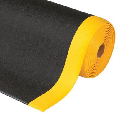 Tapis vinyle micro cellulaire Sof-Tred noir/jaune 91 cm x mètre linéaire_0