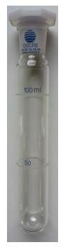 Tube de Nessler en verre clair - Rodage 24/29 - Diamètre 34mm - Longueur 210mm - 2 traits à 20ml et 100ml_0