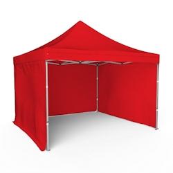 Assalit-Jean Tente pliante Barnum Aluminium 300x300cm - Rouge + 3 murs offerts - rouge SL3X300+3M11_0