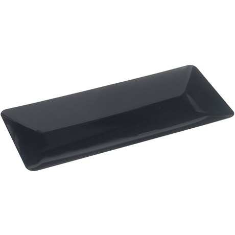 ASSIETTE JETABLE PLASTIQUE FLUID NOIR 27 X 11 CM (VENDU PAR 100)