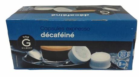 CAPSULES EXPRESSO ARABICA DÉCAFÉINÉ 25 X 2 GILBERT