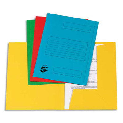 CHEMISE 2 RABATS AVEC CADRE D'INDEXAGE 1ER PRIX - KRAFT 160 G - COLORIS ASSORTIS - PAQUET DE 50