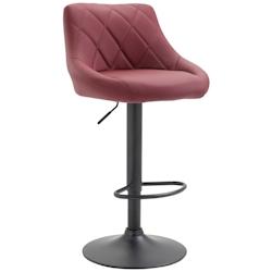 CLP Tabouret de bar Lazio en similicuir avec pied en métal Bordeaux/Noir - rouge polyester 321752_0