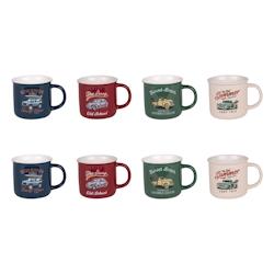 Coffret de 8 tasses Californy 10 cl -  Décoré Rond Céramique Table Passion 9x6.5 cm - multicolore céramique 3106232313189_0