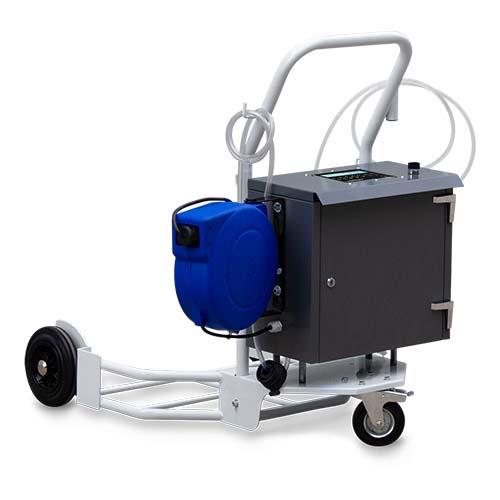Distributeur d'additifs pour garage avec chariot à enrouleur - Pompe d'injection 230V - Débit 6 à 50 L/h_0