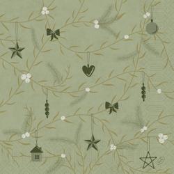 DUNI - Serviette ouate 40x40cm 3 plis Noel Pistachio 4x250 = 1000 pièces - vert papier 211528_0