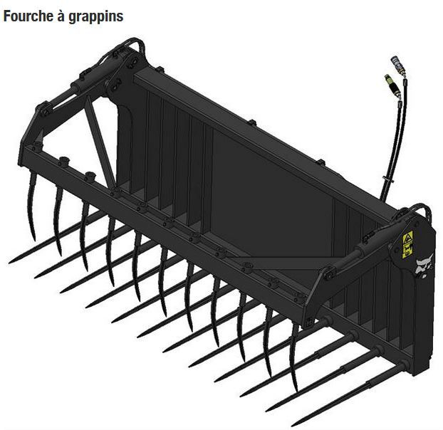 Fourche à fumier avec grappin - Accessoire robuste pour manutention de rebuts et matériaux difficiles_0