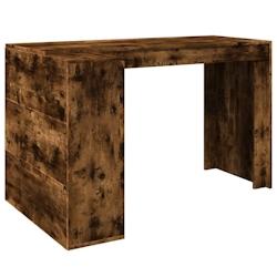 Helloshop26 - Bureau table poste de travail meuble d'ordinateur informatique étude chêne fumé 123,5 x 73,5 x 75 cm bois d'ingénierie 02_0023573 -_0