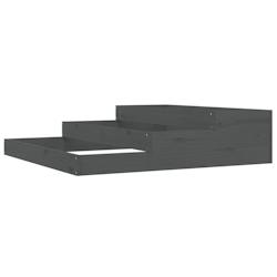 Helloshop26 - Jardinière bac lit surélevé plantes fleurs terrasse jardin 107 x 107 x 27 cm bois massif de pin gris 02_0037295 - 3000217770205_0