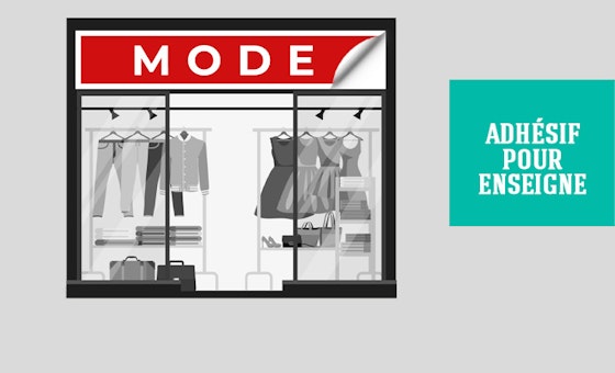 Autocollant vitrine pour magasin