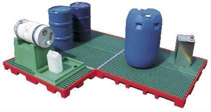 Plateforme de rétention plastique 2 fûts - PFLP60 - modulable avec 60L de rétention pour 2 fûts de 220L_0