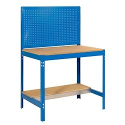 PROREGAL Etabli BUFFALO avec paroi à outils | HxLxP 84x150x61cm | Capacité de charge 600kg | Bleu - bleu métal PR_RS37-07_0