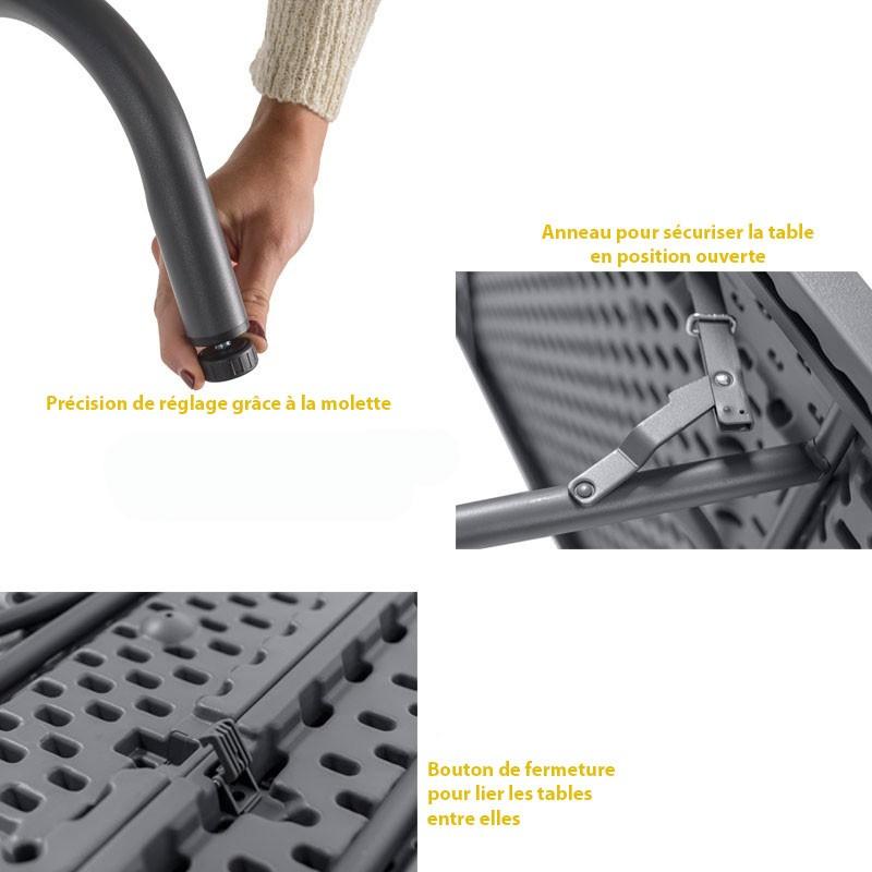 Table de travail ajustable en hauteur - pliante en polypro - 183 cm - 270 kg max_0