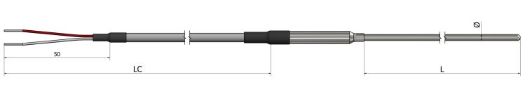 Thermistance tubulaire - Sortie câble de prolongation HT20 - PTC et NTC avec large plage de température_0
