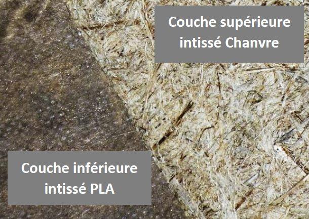 Toile de paillage écologique PLA-chanvre - 50m, 0,56m - 450g/m² - Fabrication française_0
