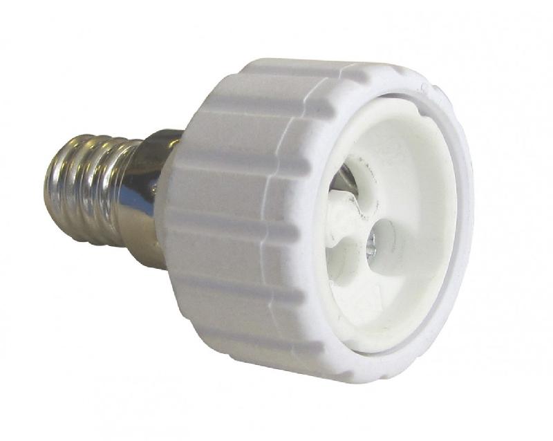 Transformateur de douille E14 en GU10 - plastique blanc - 100W_0