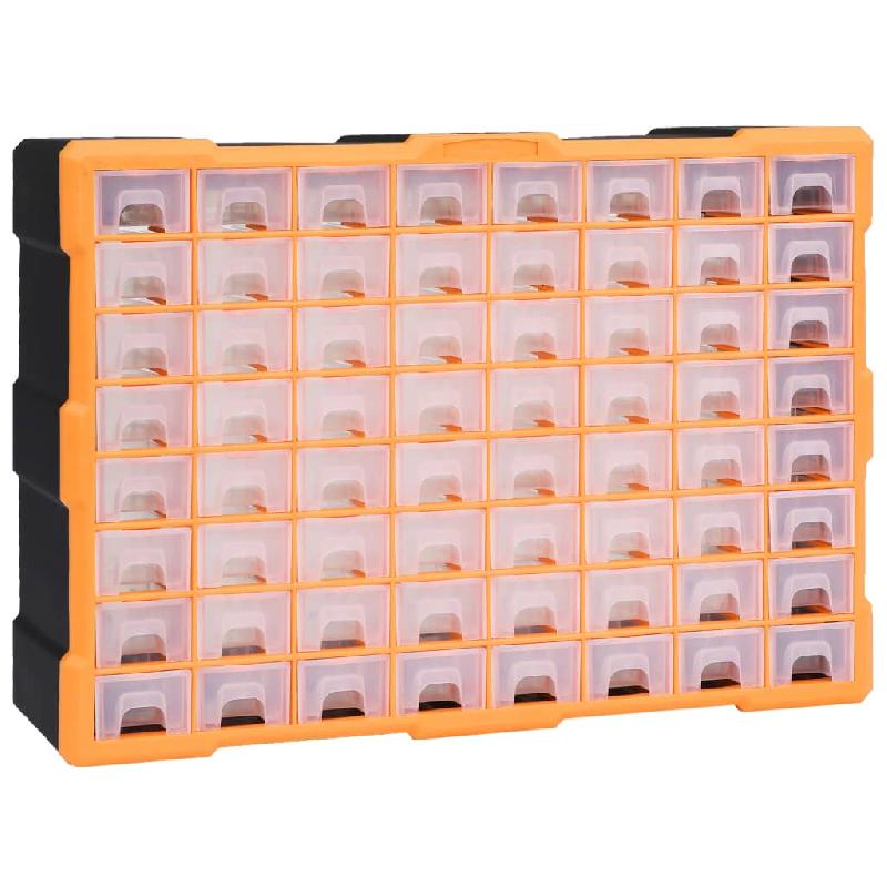 Vidaxl organisateur multi-tiroirs avec 64 tiroirs 52x16x37,5 cm 147579_0