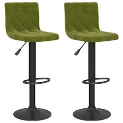 VidaXL Tabourets De Bar Lot De 2 Vert Clair Velours - vert 333733_0