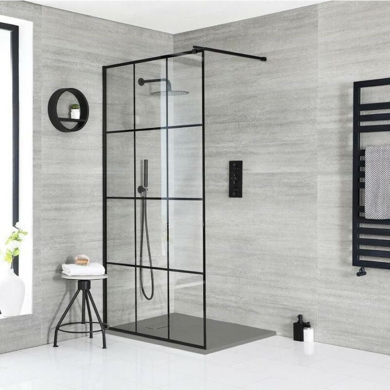 BARQ DOUCHE ITALIENNE EN ÎLOT AVEC VERRIÈRE ET RECEVEUR À EFFET