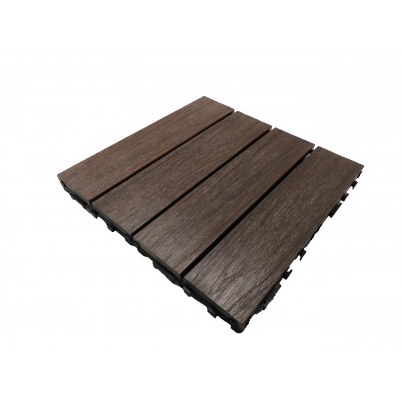 Caillebotis en composite coextrudé haute densité 30x30 cm - Coloris ambre - Surface couverte 0.091 m² par dalle - 11 dalles/m²_0