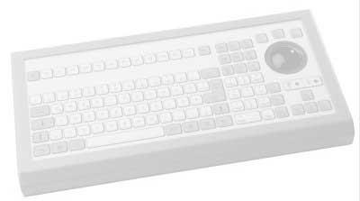 Clavier industriel durci à poser sur table - 106 touches - Trackball 50mm - Étanchéité IP65 - Interface PS/2 - FR AZERTY - Référence: KBLT106S33PS2_0