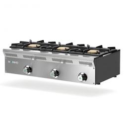 Cuisinière à gaz traditionnelle avec 3 brûleurs - inox ELE93G_0