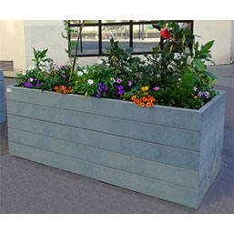 Jardinière 100 % plastique recyclé - BOREA - Lattes horizontales languette-rainure - Plusieurs coloris disponibles_0