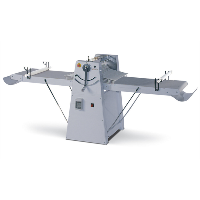 Laminoir à bandes sur socle - largeur 500 mm - vitesse variable - tapis relevables - réf. 601122_0