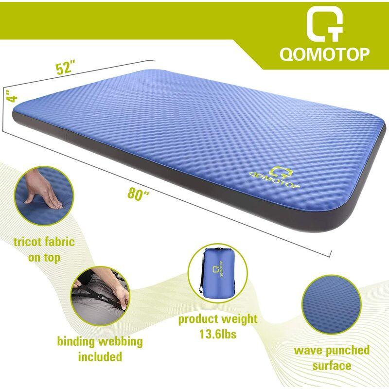 QOMOTOP MATELAS DE CAMPING AUTOGONFLANT ULTRA ÉPAIS, MATELAS DE SOL ULTRA CONFORTABLE POUR DORMIR SUR LE CÔTÉ, 4 POUCES D'ÉPAISSEUR, 80