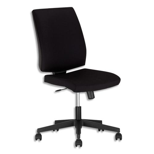 Siège square dossier et assise en tissu noir, à mécanisme synchrone, sans accoudoirs_0