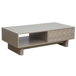 Oviala Business Table basse rectangulaire L120 cm beige - beige Bois massif 113573_0