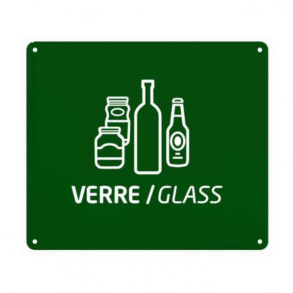 Plaque signalétique de tri sélectif - support sac TUBAG - Verre / Vert mousse - Marque Rolléco_0